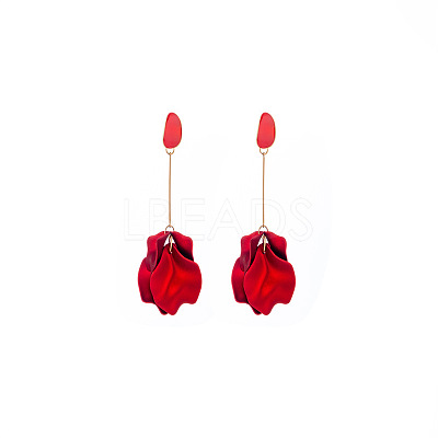 Spray Painted Alloy Enamel Dangle Stud Earrings FS-WG98629-04-1