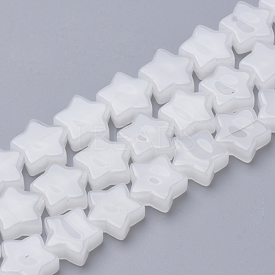 Natural White Jade Beads Strands G-Q974-08-1