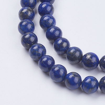 Natural Lapis Lazuli(Filled Color Glue) Beads Strands X-G-K269-02-8mm-1