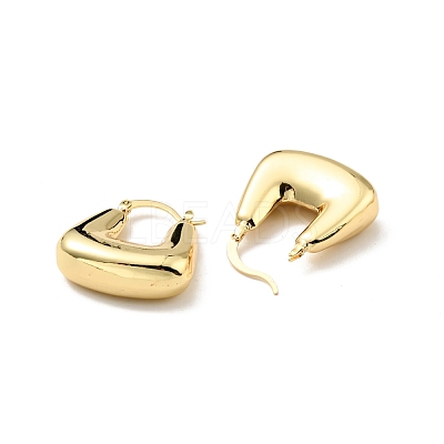 Rack Plating Brass Chunky Trapezoid Hoop Earrings for Women EJEW-G288-36G-1