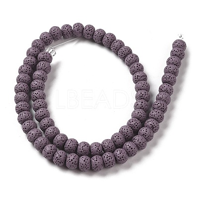 Natural Lava Rock Dyed Beads Strands G-Z036-B01-M-1