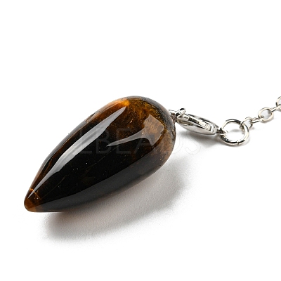 Natural Tiger Eye Bullet Charm G-Q1002-07P-09-1