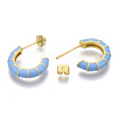 Brass Stud Earrings EJEW-S209-10B-1