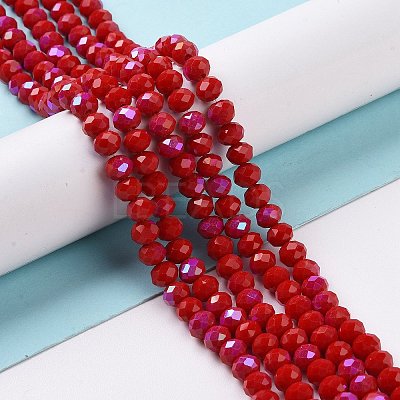 Electroplate Opaque Solid Color Glass Beads Strands X1-EGLA-A034-P4mm-L04-1