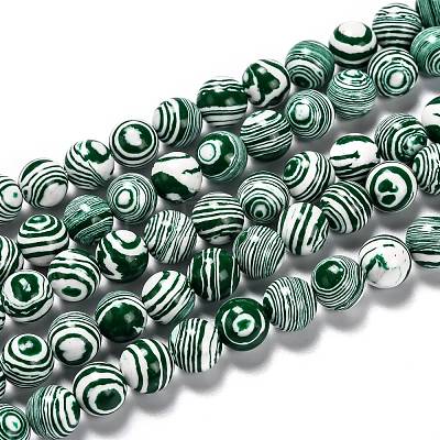 Synthetic Malachite Beads Strands G-A186-B-04-1