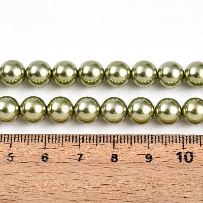 Baking Paint Pearlized Glass Pearl Bead Strands HY-N002-8mm-A07-1
