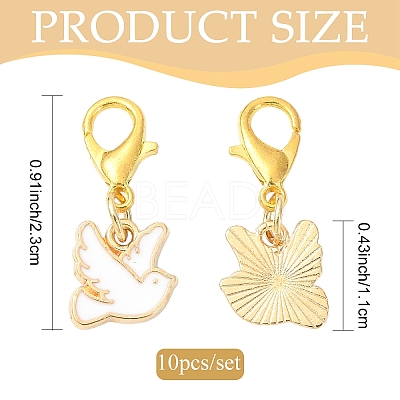 10Pcs Alloy Enamel Pendant Decorations HJEW-YW00355-1
