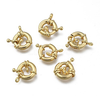Rack Plating Brass Spring Clasps KK-D399-B-G-NF-1