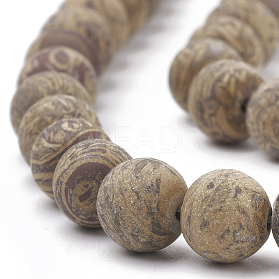 Natural Elephant Skin Jasper/Miriam Stone/Calligraphy Stone Beads Strands X-G-T106-123-1