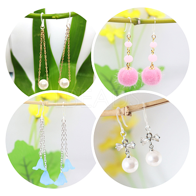 120Pcs 4 Color Eco-Friendly Plastic Earring Hooks STAS-DC0004-39-1