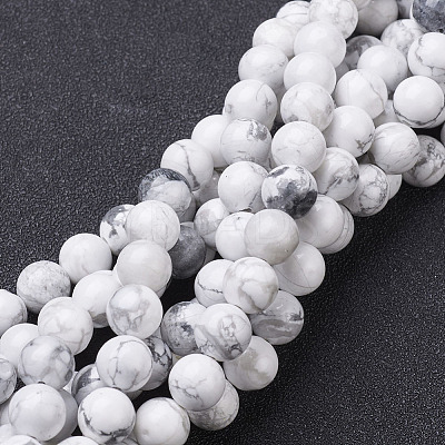Natural Howlite Bead Strands G-G735-66-10mm-1
