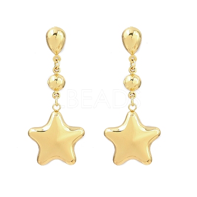 304 Stainless Steel Dangle Stud Earrings EJEW-P325-04A-G-1
