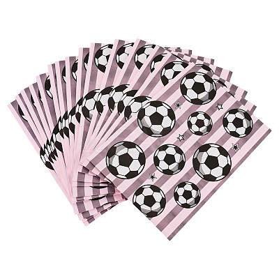 15Pcs Football Print Paper Cady Bags ABAG-TA0002-33A-1
