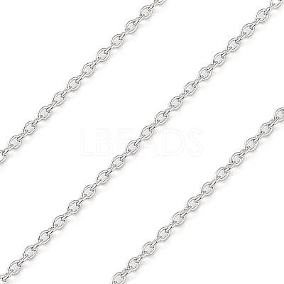 Anti-Tarnish Rhodium Plated 925 Sterling Silver Cable Chains STER-E072-02P-02-1