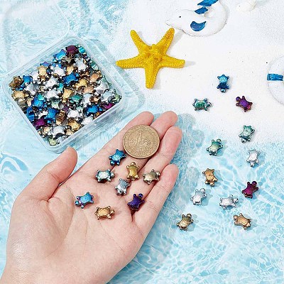 80pcs 8 colors Electroplate Non-magnetic Synthetic Hematite Beads Strands G-AR0005-13-1