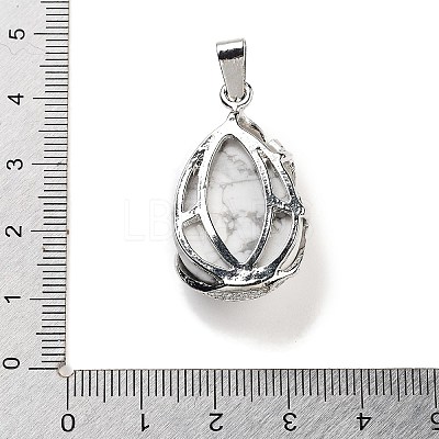Natural Howlite Teardrop Pendants G-G112-03P-08-1