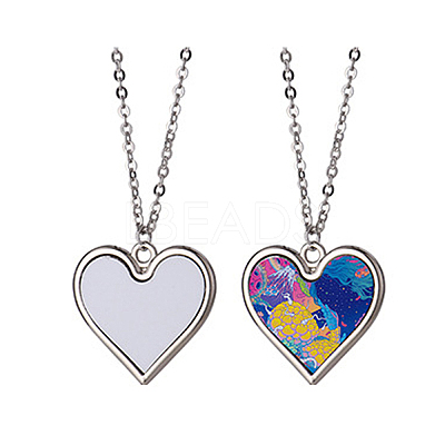 Sublimation Blank Aluminum Pendant Necklace LS-NJEW-E020-02P-03-1