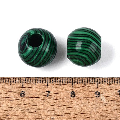 Synthetic Malachite European Beads G-Q602-09C-06-1