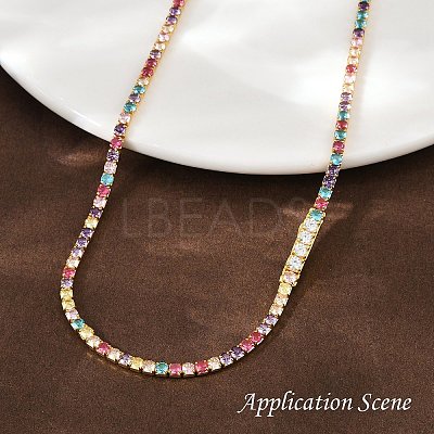 925 Sterling Silver Colorful Cubic Zirconia Chains STER-C016-02A-G01-1