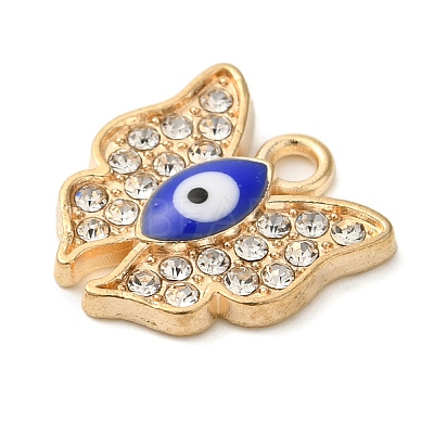 Alloy Enamel Rhinestone Glass Pendants X1-ENAM-U003-02G-03-1