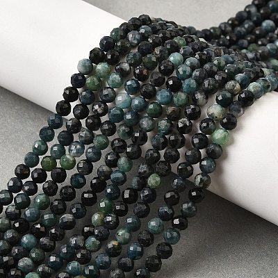 Natural Blue Tourmaline Beads Strands G-G259-D10-4mm-1