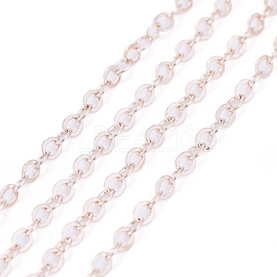 Brass Flat Oval Cable Chains CH030-RG-1