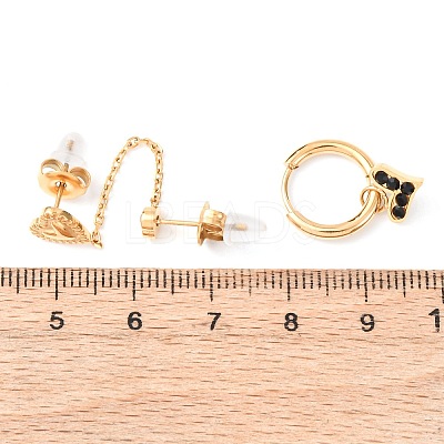 304 Stainless Steel Heart Stud Earring & Hoop Earring Sets EJEW-K268-93G-01-2-1