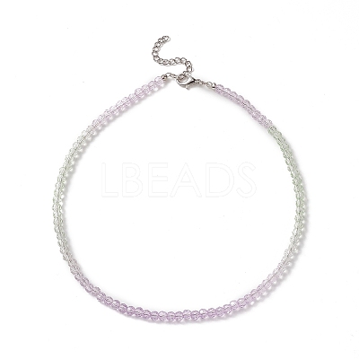 Faceted Gradient Color Glass Beaded Necklaces for Women NJEW-JN04195-1