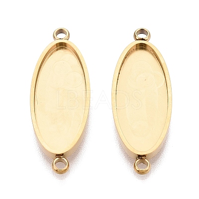 304 Stainless Steel Connector Cabochon Settings STAS-Q113-37G-1