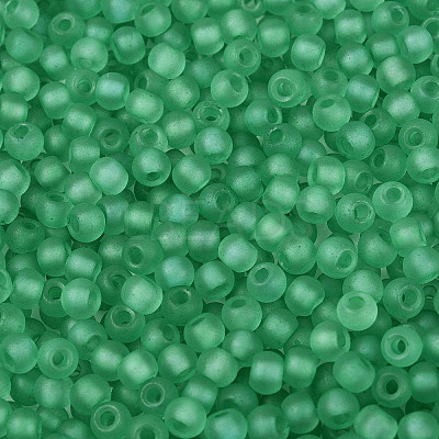 FGB Frosted Transparent Glass Seed Beads SEED-N013-02A-09-1