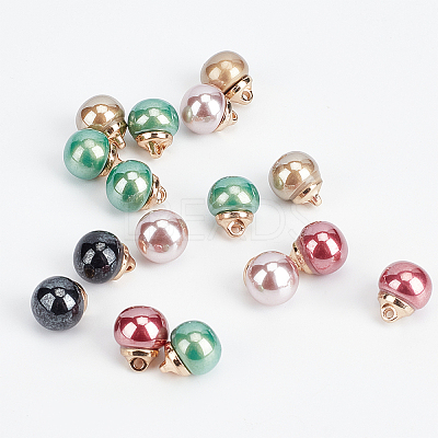 50Pcs 5 Colors ABS Plastic Imitation Pearl Sewing Buttons FIND-GF0003-18-1