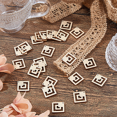 60Pcs Wood Pendants WOOD-FH0002-30A-1