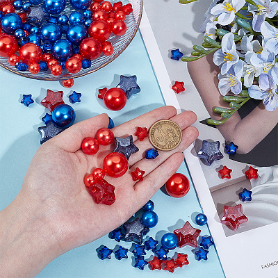 86Pcs 3 Styles Plastic Imitation Pearl Beads OACR-SP0001-75-1