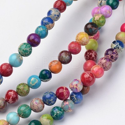 Natural Imperial Jasper Beads Strands X-G-I122-10mm-14-1