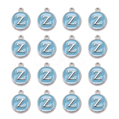 Platinum Plated Alloy Enamel Charms X-ENAM-S118-04Z-P-1