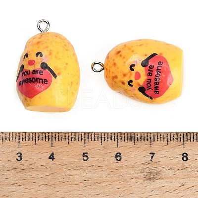 Opaque Resin with Alloy Pendants RE-CBA08CD-07A-1