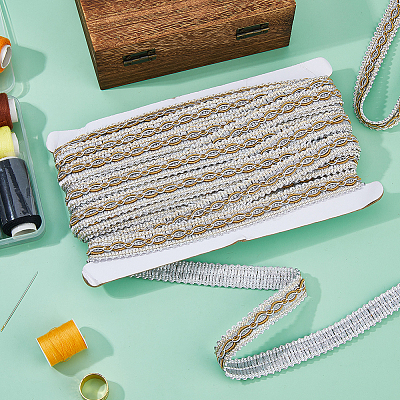 14.5M Polyester Lace Trim Ribbon OCOR-WH0101-244B-1