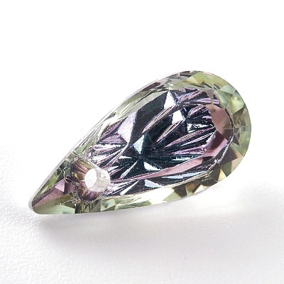 Embossed Glass Rhinestone Pendants GLAA-J101-06A-001VL-1