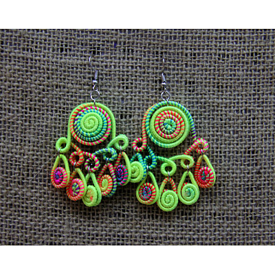 Iron Polyester Dangle Earrings FS-WG1F812-05-1