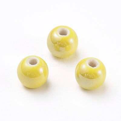Glazed Porcelain Beads PORC-D001-8mm-16-1