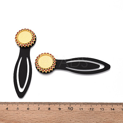 Alloy & Iron Bookmark Cabochon Settings PALLOY-N184-02G-1