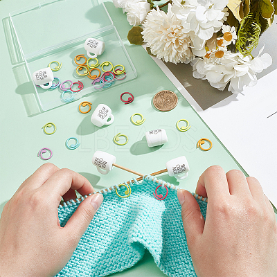 Cup with Word Food Grade Eco-Friendly Silicone Knitting Needle Stoppers DIY-NB0010-69-1