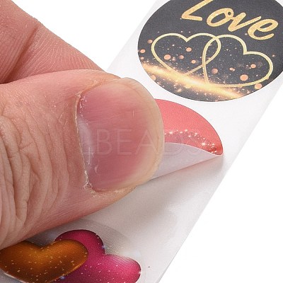 Valentine's Day Round Paper Stickers DIY-I107-03B-1