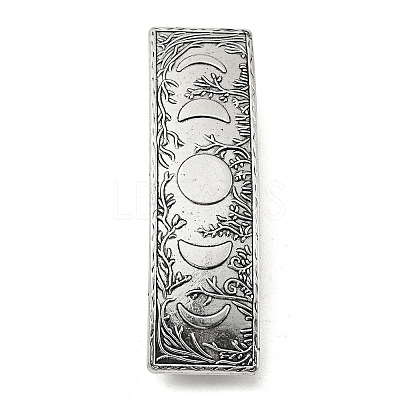 Rectangle with Moon Phase Pattern Alloy Hair Barrettes PHAR-G011-01AS-1