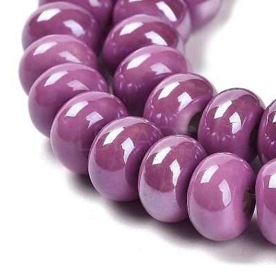 Glazed Porcelain Rondelle Beads PORC-Q001-01D-1