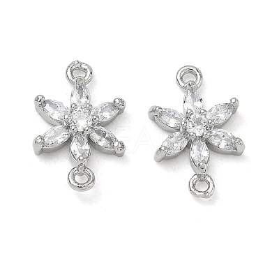 Brass Pave Clear Cubic Zirconia Connector Charms CU-CBA3F77-07P-1