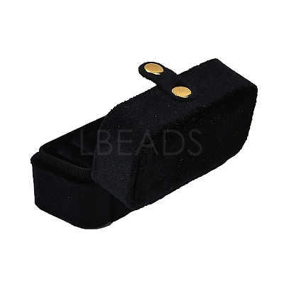 Mini Rectangle Velvet Ring Storage Boxes with Snap Buttons CON-Z009-02B-1