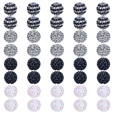 40Pcs 4 Colors Resin Rhinestone Beads RESI-ME0001-06-1