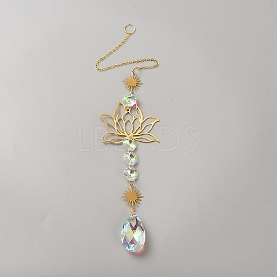 Glass & Alloy Hanging Suncatchers AJEW-WH0481-177I-1