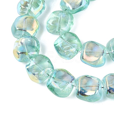 Electroplate Transparent Glass Beads Strands EGLA-N057-02A-02-1